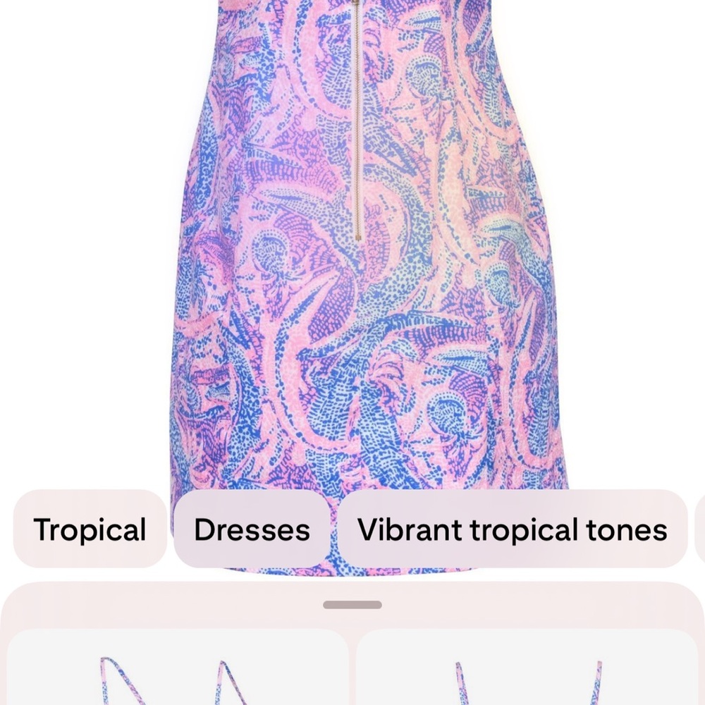 Lilly Pulitzer Pink & Blue Alligator + Pineapple Sheath Dress - Size 00